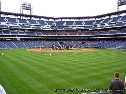 Seat view from section 148 at Citizens Bank Park, home of the Philadelphia Phillies