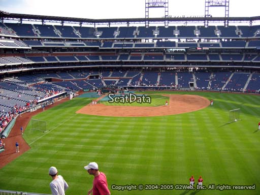 Seat view from section 203 at Citizens Bank Park, home of the Philadelphia Phillies