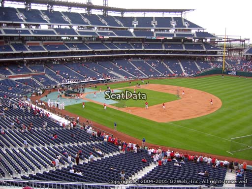 Seat view from section 210 at Citizens Bank Park, home of the Philadelphia Phillies