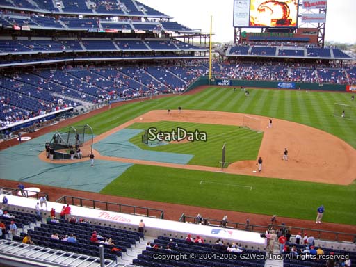 Seat view from section 214 at Citizens Bank Park, home of the Philadelphia Phillies