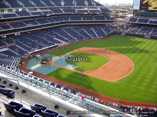 Seat view from section 412 at Citizens Bank Park, home of the Philadelphia Phillies