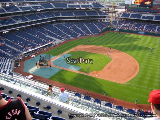 Seat view from section 413 at Citizens Bank Park, home of the Philadelphia Phillies