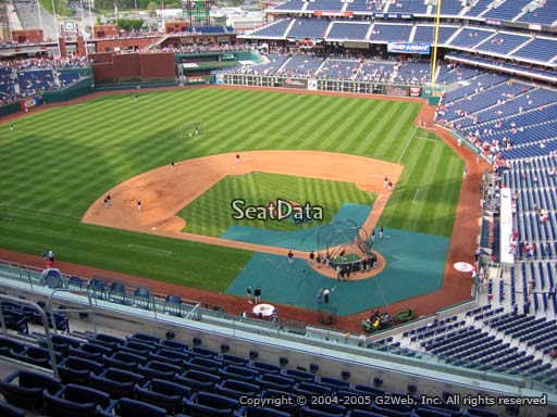Seat view from section 423 at Citizens Bank Park, home of the Philadelphia Phillies