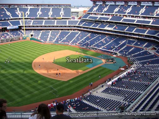 Seat view from section 431 at Citizens Bank Park, home of the Philadelphia Phillies