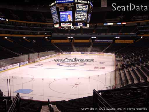 Seat view from section 111 at Bridgestone Arena, home of the Nashville Predators