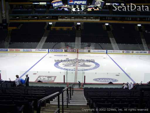 Seat view from section 115 at Bridgestone Arena, home of the Nashville Predators