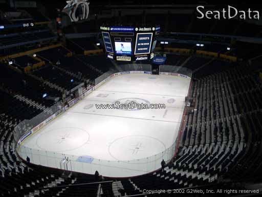 Seat view from section 202 at Bridgestone Arena, home of the Nashville Predators