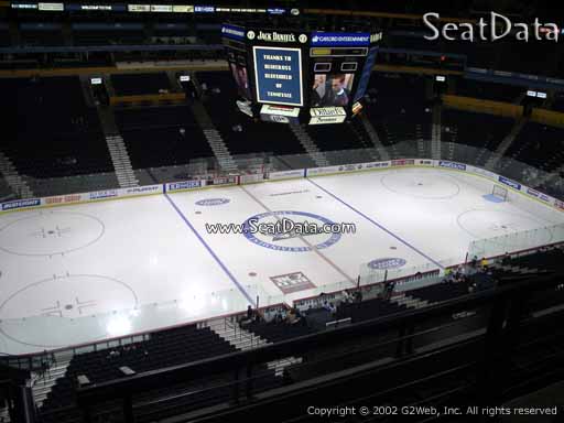 Seat view from section 214 at Bridgestone Arena, home of the Nashville Predators