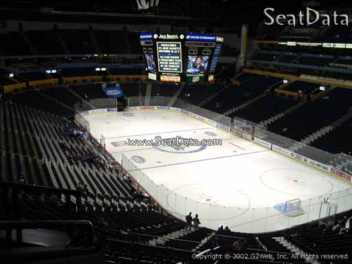 Seat view from section 221 at Bridgestone Arena, home of the Nashville Predators
