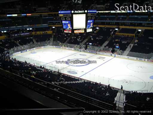 Seat view from section 313 at Bridgestone Arena, home of the Nashville Predators