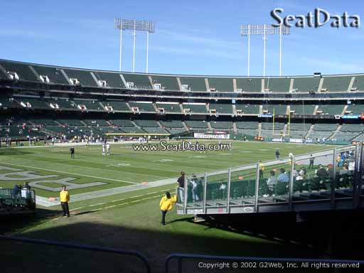 Seat view from section 101 at Oakland Coliseum, home of the Oakland Raiders.