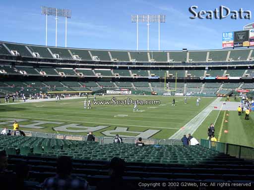Seat view from section 103 at Oakland Coliseum, home of the Oakland Raiders