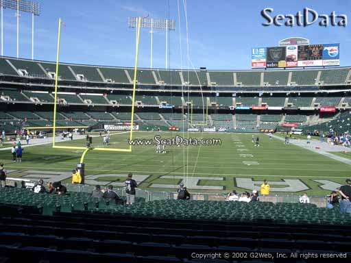 Seat view from section 105 at Oakland Coliseum, home of the Oakland Raiders