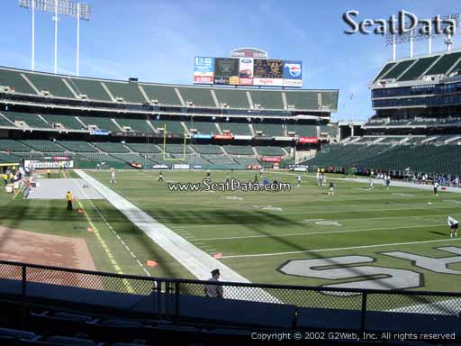 Seat view from section 109 at Oakland Coliseum, home of the Oakland Raiders