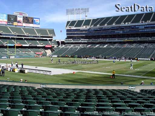 Seat view from section 113 at Oakland Coliseum, home of the Oakland Raiders
