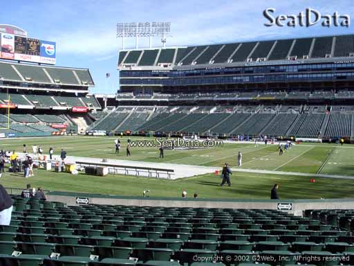 Seat view from section 114 at Oakland Coliseum, home of the Oakland Raiders