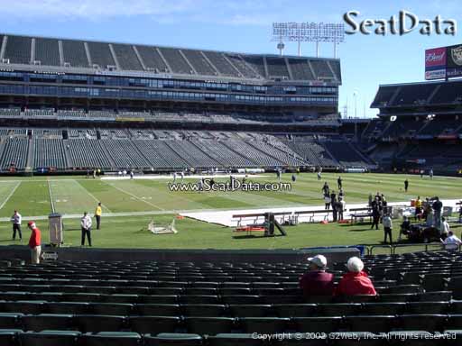 Seat view from section 120 at Oakland Coliseum, home of the Oakland Raiders
