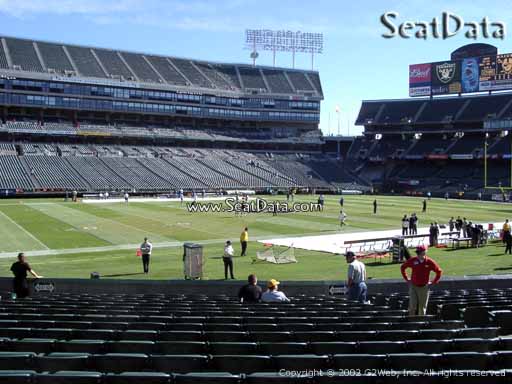 Seat view from section 121 at Oakland Coliseum, home of the Oakland Raiders