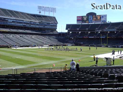 Seat view from section 123 at Oakland Coliseum, home of the Oakland Raiders