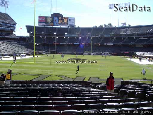 Seat view from section 127 at Oakland Coliseum, home of the Oakland Raiders