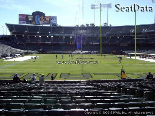Seat view from section 129 at Oakland Coliseum, home of the Oakland Raiders