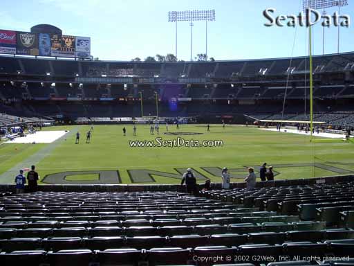 Seat view from section 130 at Oakland Coliseum, home of the Oakland Raiders