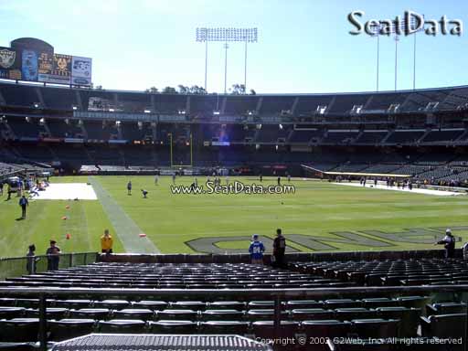 Seat view from section 131 at Oakland Coliseum, home of the Oakland Raiders