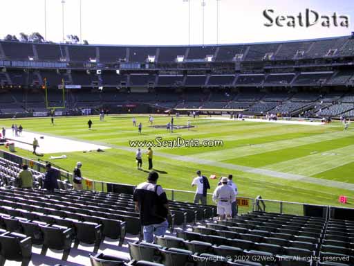 Seat view from section 135 at Oakland Coliseum, home of the Oakland Raiders