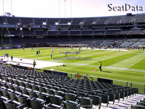 Seat view from section 138 at Oakland Coliseum, home of the Oakland Raiders