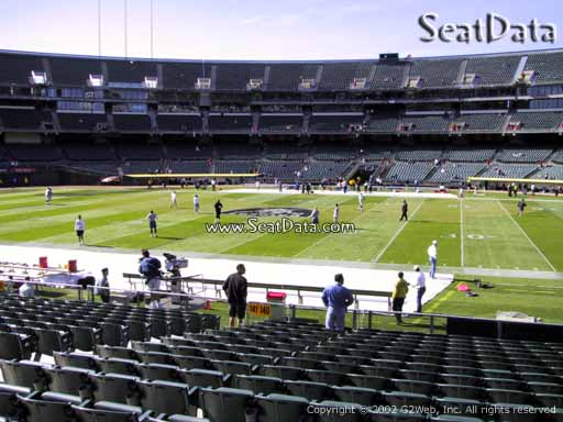 Seat view from section 140 at Oakland Coliseum, home of the Oakland Raiders