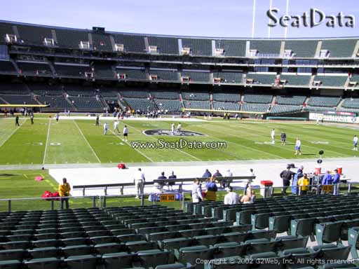 Seat view from section 144 at Oakland Coliseum, home of the Oakland Raiders