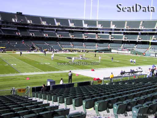 Seat view from section 146 at Oakland Coliseum, home of the Oakland Raiders