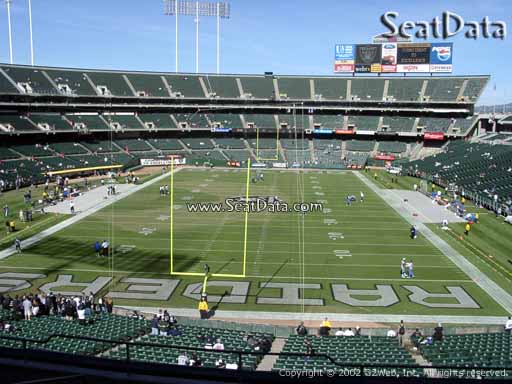 Seat view from section 205 at Oakland Coliseum, home of the Oakland Raiders