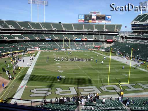 Seat view from section 207 at Oakland Coliseum, home of the Oakland Raiders