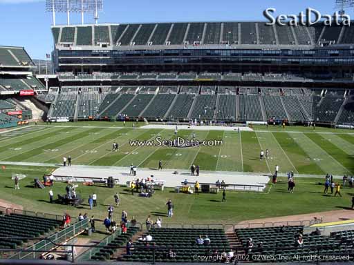 Seat view from section 216 at Oakland Coliseum, home of the Oakland Raiders