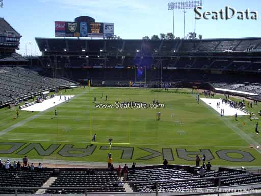 Seat view from section 228 at Oakland Coliseum, home of the Oakland Raiders