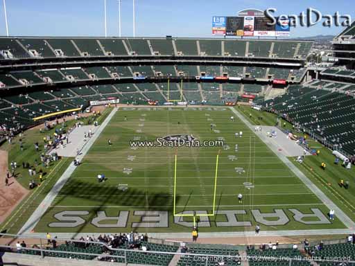 Seat view from section 306 at Oakland Coliseum, home of the Oakland Raiders