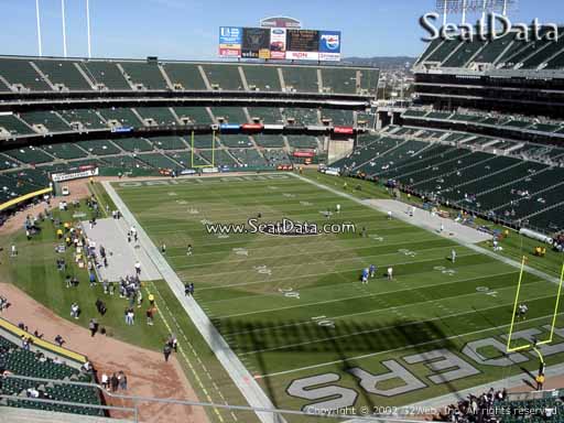 Seat view from section 309 at Oakland Coliseum, home of the Oakland Raiders