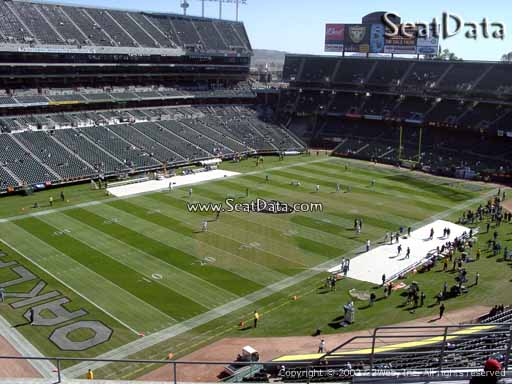 Seat view from section 323 at Oakland Coliseum, home of the Oakland Raiders