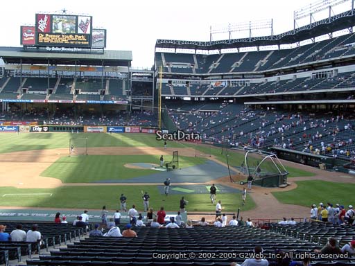 Seat view from section 121 at Globe Life Park in Arlington, home of the Texas Rangers