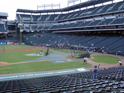 Seat view from section 19 at Globe Life Park in Arlington, home of the Texas Rangers