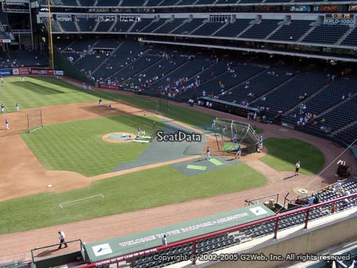 Seat view from section 218 at Globe Life Park in Arlington, home of the Texas Rangers