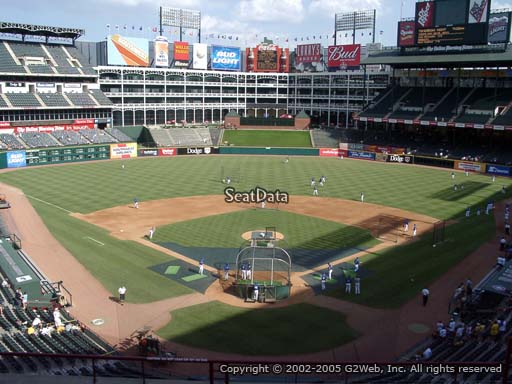 Seat view from section 226 at Globe Life Park in Arlington, home of the Texas Rangers