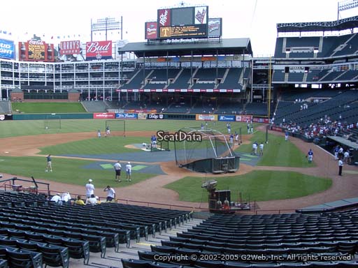 Seat view from section 23 at Globe Life Park in Arlington, home of the Texas Rangers