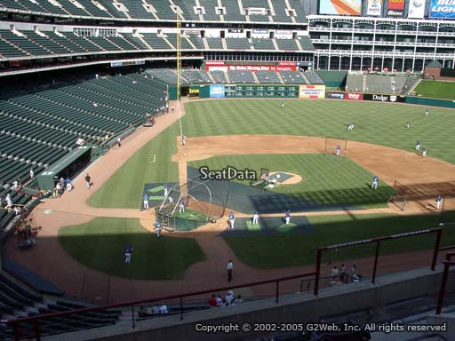 Seat view from section 230 at Globe Life Park in Arlington, home of the Texas Rangers