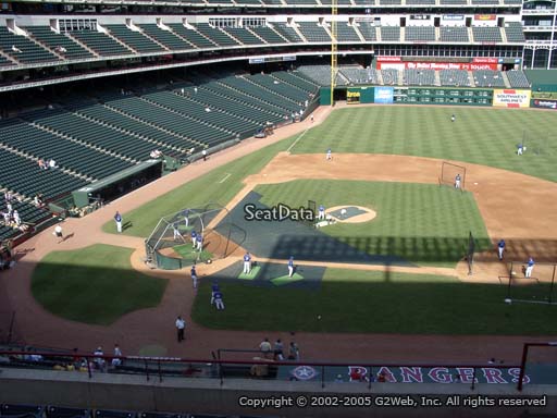 Seat view from section 232 at Globe Life Park in Arlington, home of the Texas Rangers