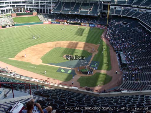 Seat view from section 323 at Globe Life Park in Arlington, home of the Texas Rangers