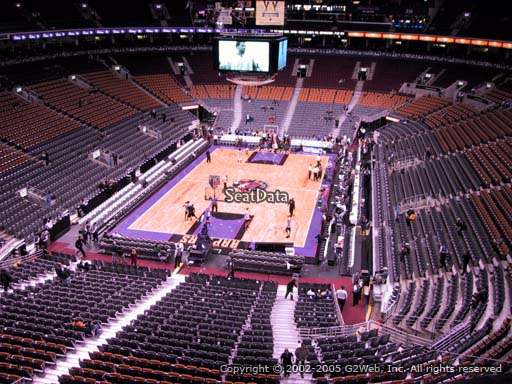 Seat view from section 302 at Scotiabank Arena, home of the Toronto Raptors