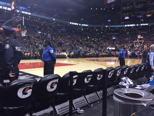 View from Courtside North at Scotiabank Arena, home of the Toronto Raptors
