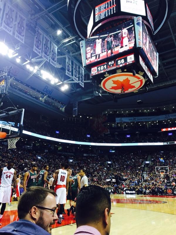 View from Courtside West at Scotiabank Arena, home of the Toronto Raptors